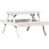 vidaXL Picknicktisch 105x134x75 cm Massivholz Kiefer