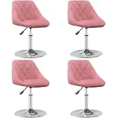vidaXL Esszimmerstühle 4 Stk. Drehbar Rosa Samt