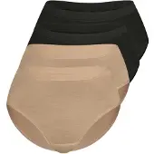 Sassa Midislip "4er Sparpack Slip Midi LOVELY SKIN", Damen, Gr. 38, bunt (schwarz beige), Obermaterial: 95% Modal CMD. 5% Elasthan EL., Unterhosen Midislip
