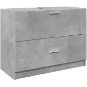 vidaXL Waschbeckenunterschrank Betongrau 78x37x59 cm Holzwerkstoff