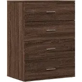 DKD Home Decor Sideboard Braun Eichen-Optik 60x39x80 cm Holzwerkstoff