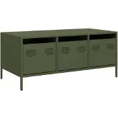 vidaXL Couchtisch Olivgrün 101,5x50x43,5 cm Kaltgewalzter Stahl