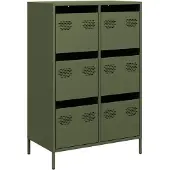 vidaXL Highboard Olivgrün 68x39x101,5 cm Stahl
