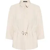 Betty Barclay Outdoorbluse "Blusenjacke mit Tunnelzug", Damen, Gr. 38, beige (grau beige), Obermaterial: 89% Viskose CV. 11% Polyamid PA., Blusen Outdoorbluse