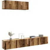 vidaXL TV-Wandschränke 3 Stk. Altholz-Optik 100x30x30 cm Holzwerkstoff