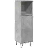 vidaXL Badschrank Betongrau 30x30x100 cm Holzwerkstoff