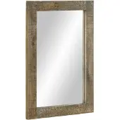 vidaXL Badspiegel Grau 50x2,5x70 cm Massivholz Mango