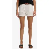 Superdry für Damen. W7110496A Shorts Mid Rise Leinen weiß (32), Lässig