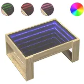 vidaXL Couchtisch mit Infinity-LED Sonoma-Eiche 70x53x30 cm