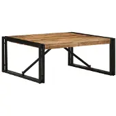 vidaXL Couchtisch 80x80x35 cm Raues Massivholz Mango