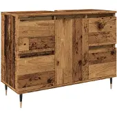 vidaXL Badschrank Altholz-Optik 80x33x60 cm Holzwerkstoff