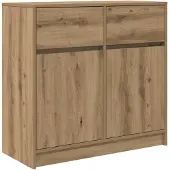 vidaXL Sideboard mit Schublade Artisan-Eiche 80x34x76 cm Holzwerkstoff