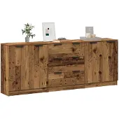 vidaXL Sideboards 3 Stk. Altholz-Optik 60x30x70 cm Holzwerkstoff