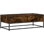 vidaXL Couchtisch Räuchereiche 100x50x35 cm Holzwerkstoff und Metall