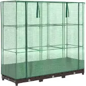 vidaXL Hochbeet mit Gewächshaus-Aufsatz Rattan-Optik 120x40x123 cm