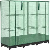 vidaXL Hochbeet mit Gewächshausabdeckung Rattanoptik 120x40x123 cm
