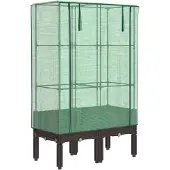 vidaXL Hochbeet mit Gewächshaus-Aufsatz Rattan-Optik 80x40x140 cm