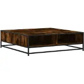 vidaXL Couchtisch Räuchereiche 100x100x30 cm Holzwerkstoff und Metall