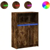 vidaXL Sideboard mit LED Räuchereiche 72x34x100 cm Holzwerkstoff