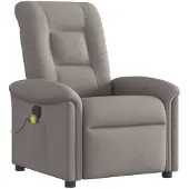 vidaXL Massagesessel Taupe Stoff