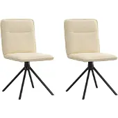 vidaXL Esszimmerstühle 2 Stk. Creme Stoff