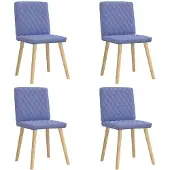 vidaXL Esszimmerstühle 4 Stk. Jeansblau Stoff