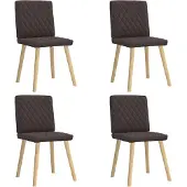 vidaXL Esszimmerstühle 4 Stk. Dunkelbraun Stoff