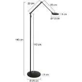Steinhauer LED-Stehlampe Zenith2 1-fl., schwarz, CCT, Fernbedienung