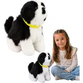 Lean Toys Interaktiver Plüsch-Border-Collie bellt und bewegt den Schwanz