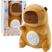 Leantoys Plüsch-Capybara, Sternenprojektor, Schlaflieder, Geräusche, Braun
