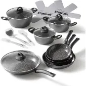 Stoneline CERAMIC Kochgeschirr-Set 16-teilig 18/20/24/28 | mit Deckeln