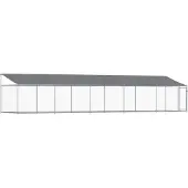 vidaXL Hundezwinger mit Dach und Tür Grau 10x2x2 m Verzinkter Stahl