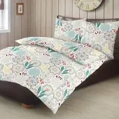 TRAUMSCHLAF Biber Bettwäsche Kodiak petrol 155x220 cm + 80x80 cm