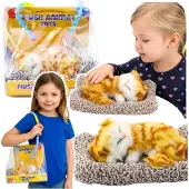 Leantoys Schlafende rote Katze auf einem Kissen, Figur mit Fellbeutel und Geräuschen