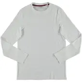 Mustang Langarmshirt "Arlington-RH", Herren, Gr. L, weiß (hellweiß), Jersey, Obermaterial: 100% Baumwolle, unifarben, slim fit normal, Rundhals, Shirts Langarmshirt, Slim fit