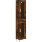 vidaXL Highboard Räuchereiche 34,5x34x180 cm Holzwerkstoff
