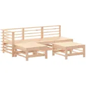 vidaXL 5-tlg. Garten-Lounge-Set Massivholz Kiefer