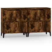 vidaXL Sideboards 2 Stk. Räuchereiche 60x35x70 cm Holzwerkstoff