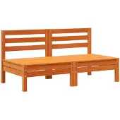 vidaXL Gartensofas ohne Armlehnen 2 Stk. Wachsbraun Massivholz Kiefer