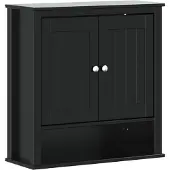 vidaXL Bad-Wandschrank BERG Schwarz 69,5x27x71,5 cm Massivholz