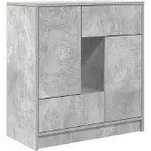 vidaXL Sideboard mit Schubladen und Türen Betongrau 70,5x34x74,5 cm