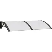 vidaXL Türvordach Schwarz und Transparent 150x75 cm Polycarbonat