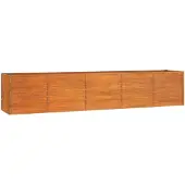 vidaXL Hochbeet Rostig 400x80x77 cm Cortenstahl