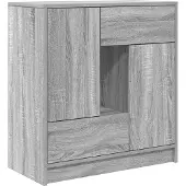 vidaXL Sideboard mit Schubladen und Türen Grau Sonoma 70,5x34x74,5 cm