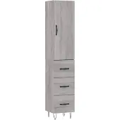 vidaXL Highboard Grau Sonoma 34,5x34x180 cm Holzwerkstoff