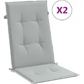 vidaXL Hochlehner-Auflagen 2 Stk. Melange Hellgrau 120x50x4 cm Stoff