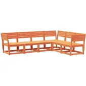 vidaXL 6-tlg. Garten-Sofagarnitur Wachsbraun Massivholz Kiefer