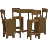 vidaXL 5-tlg. Gartenbar-Set Honigbraun Massivholz Kiefer