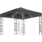 vidaXL Pavillon mit LED-Lichterkette 3x3 m Anthrazit Stoff