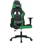 vidaXL Gaming-Stuhl mit Massagefunktion Schwarz und Grün Kunstleder